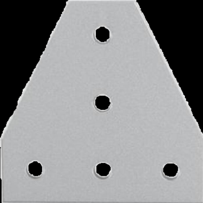 3030 T-shaped connection plate in anodized aluminum with 5 holes