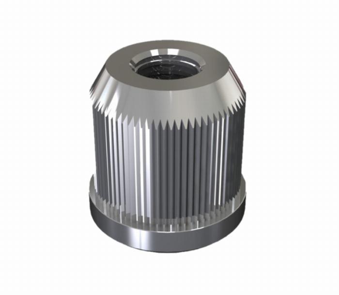 Silver M12 Threaded insert for 0.7 mm ABS tube
