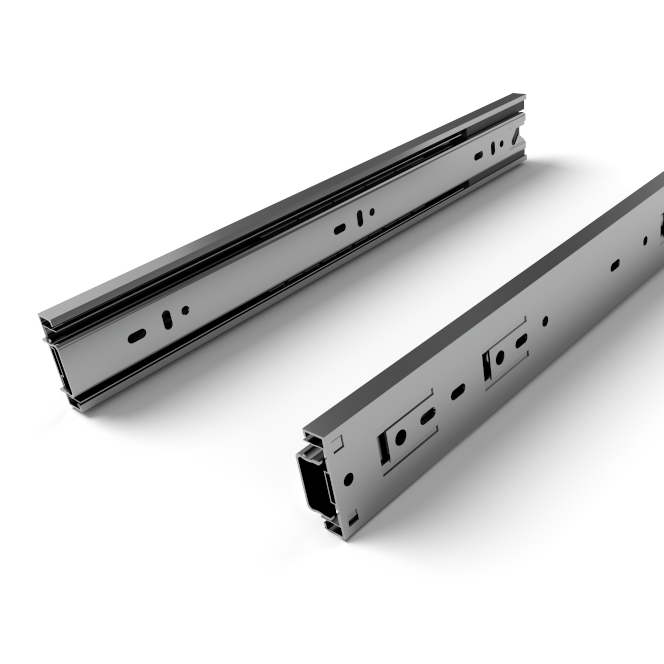 Telescopic slider H=45 (full extension), soft close, L=400 made of zinc coated steel