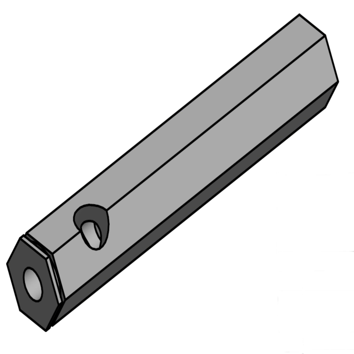 Alu Sechskant SW19 Länge 118,5mm Ø11 nicht durchgehendes