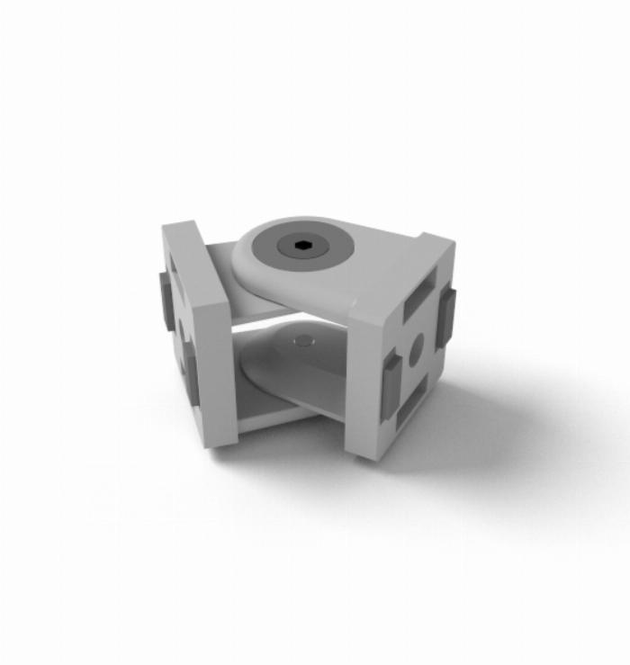 Articulation 40 I-Type R8 aus Aluminiumdruckguss benötigt 2 M8x25-Schrauben für den Kern, 2 M8x12-Schrauben (optional)