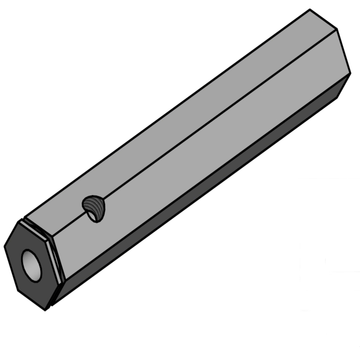 Achse Stahl Sechskant SW19 L=118,5mm - M8